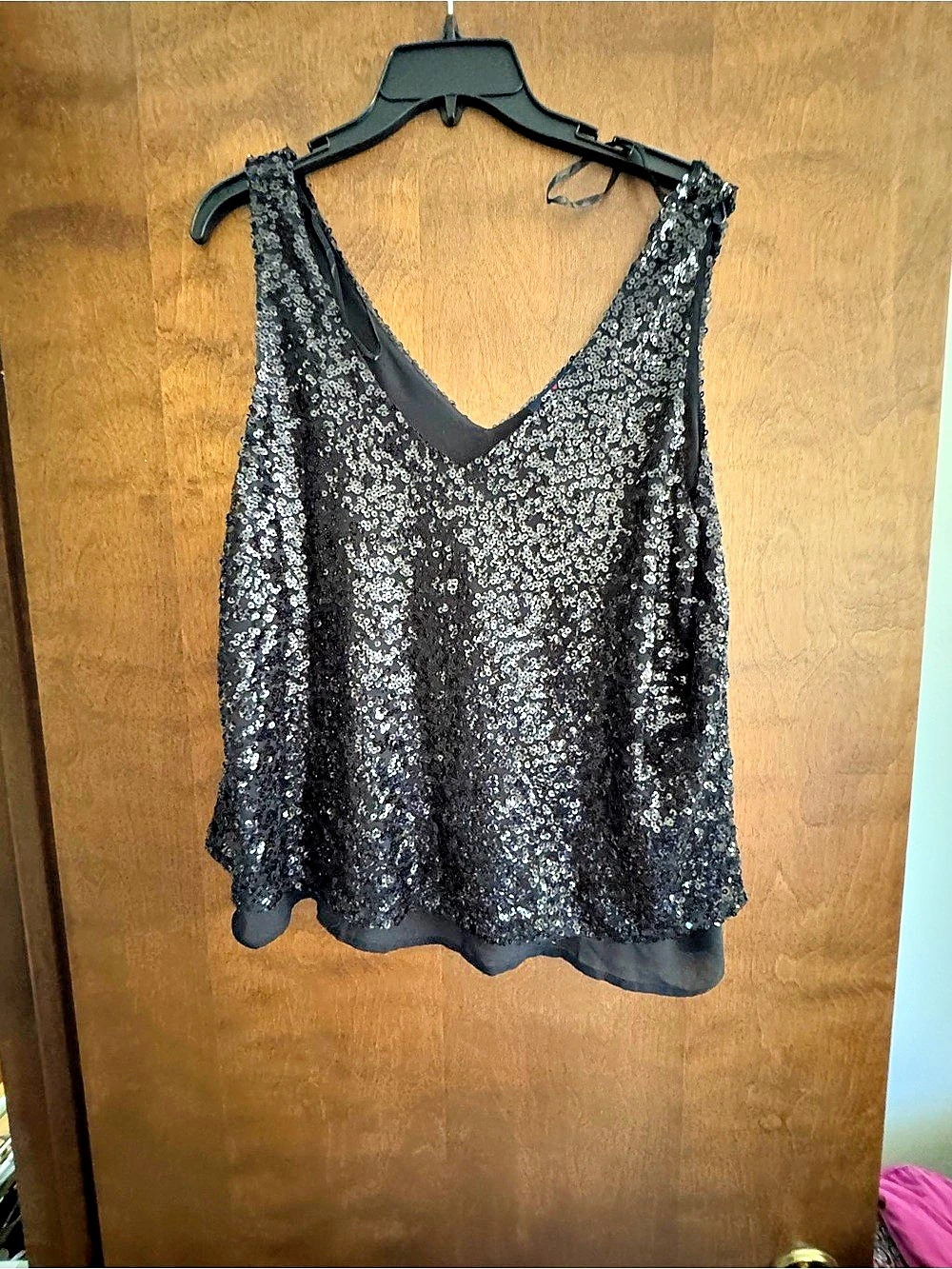 ONE CLOTHING Black Sequin Camisole Like New